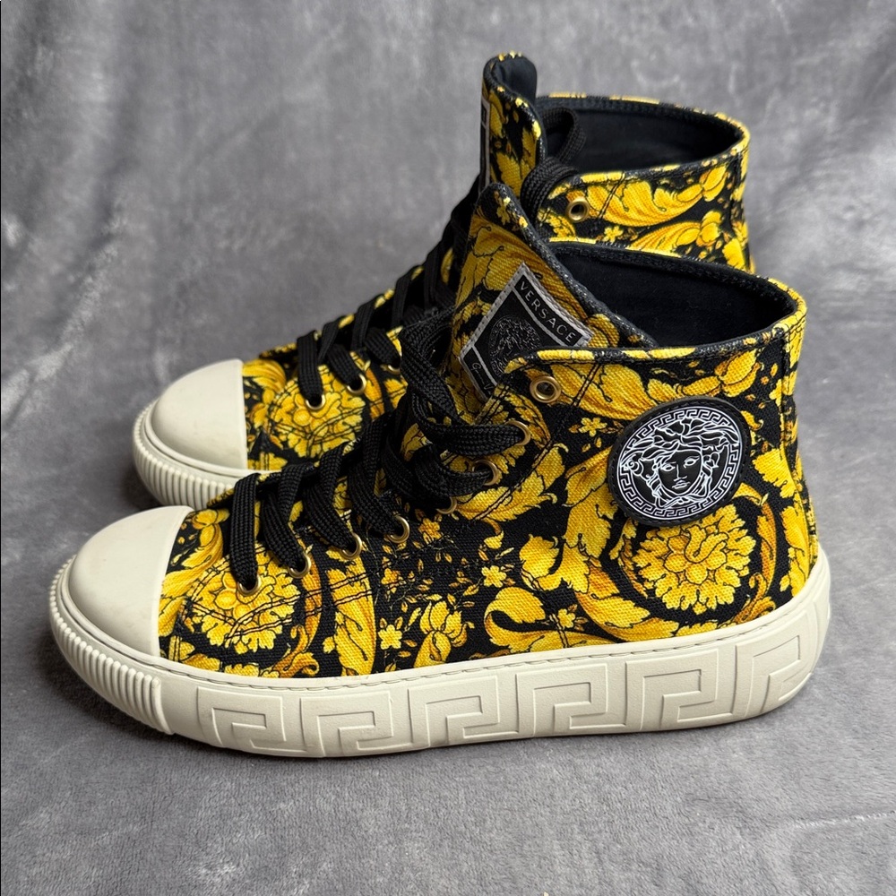 Versace High-Top Sneakers - Black and Gold